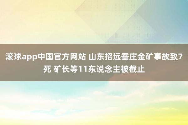 滚球app中国官方网站 山东招远蚕庄金矿事故致7死 矿长等11东说念主被截止