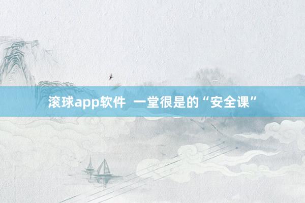 滚球app软件  一堂很是的“安全课”