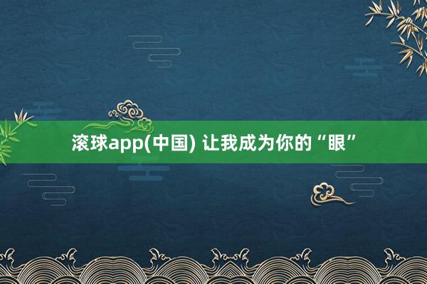 滚球app(中国) 让我成为你的“眼”