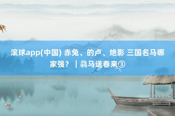 滚球app(中国) 赤兔、的卢、绝影 三国名马哪家强？｜骉马送春来③