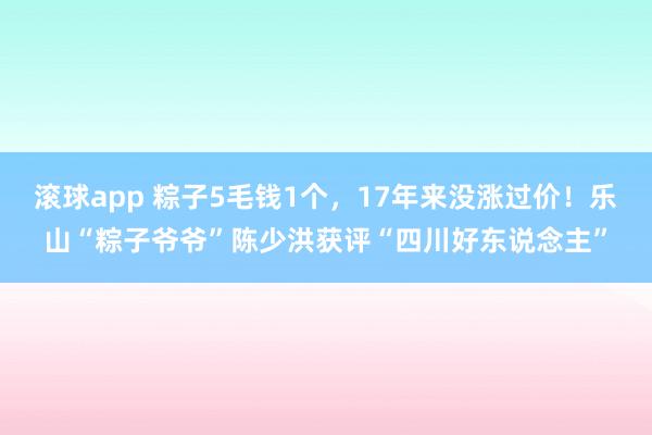 滚球app 粽子5毛钱1个,17年来没涨过价!乐山“粽子爷爷”陈少洪获评“四川好东说念主”