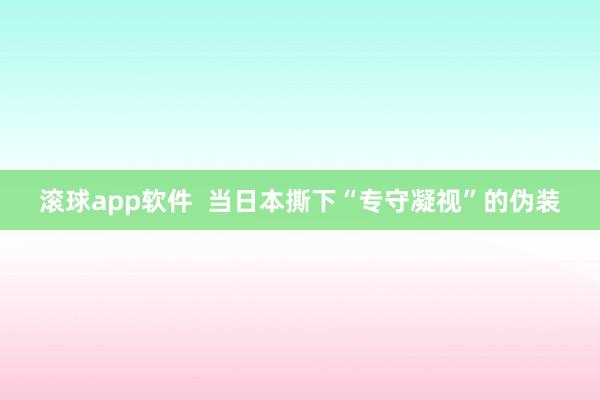 滚球app软件  当日本撕下“专守凝视”的伪装
