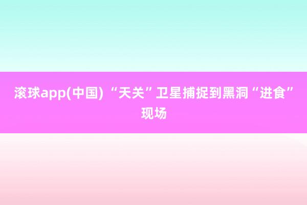 滚球app(中国) “天关”卫星捕捉到黑洞“进食”现场