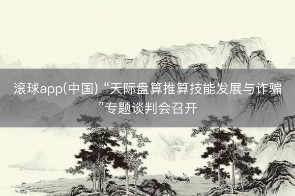 滚球app(中国) “天际盘算推算技能发展与诈骗”专题谈判会召开
