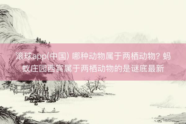 滚球app(中国) 哪种动物属于两栖动物? 蚂蚁庄园西宾属于两栖动物的是谜底最新