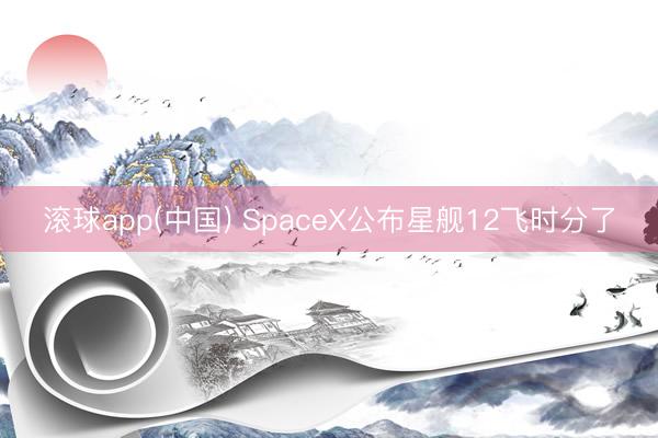 滚球app(中国) SpaceX公布星舰12飞时分了