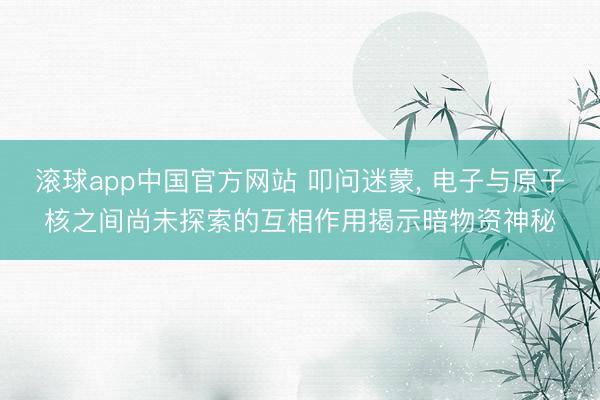 滚球app中国官方网站 叩问迷蒙， 电子与原子核之间尚未探索的互相作用揭示暗物资神秘
