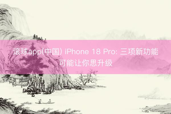 滚球app(中国) iPhone 18 Pro: 三项新功能可能让你思升级