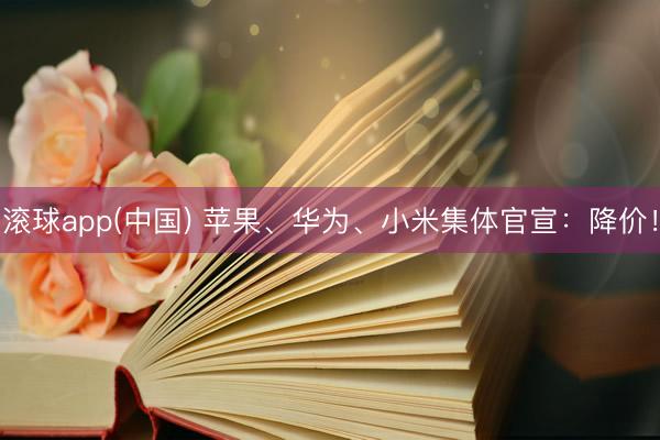 滚球app(中国) 苹果、华为、小米集体官宣：降价！