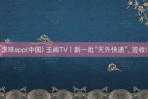 滚球app(中国) 玉阙TV丨新一批“天外快递”， 签收!
