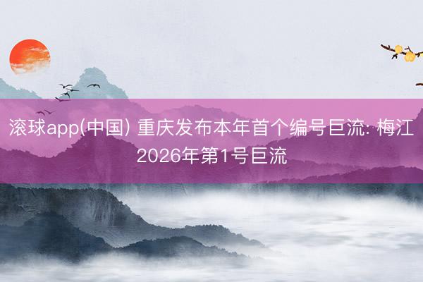 滚球app(中国) 重庆发布本年首个编号巨流: 梅江2026年第1号巨流