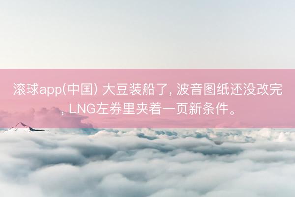 滚球app(中国) 大豆装船了， 波音图纸还没改完， LNG左券里夹着一页新条件。