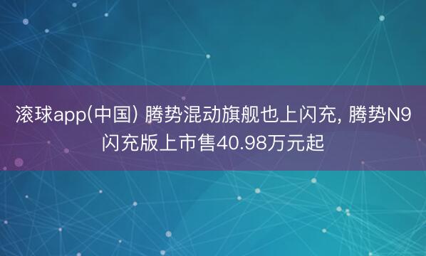 滚球app(中国) 腾势混动旗舰也上闪充， 腾势N9闪充版上市售40.98万元起