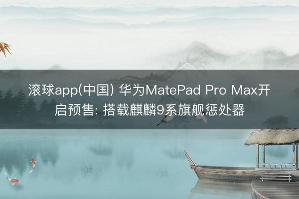 滚球app(中国) 华为MatePad Pro Max开启预售: 搭载麒麟9系旗舰惩处器