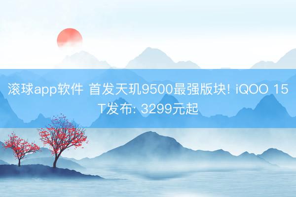 滚球app软件 首发天玑9500最强版块! iQOO 15T发布: 3299元起