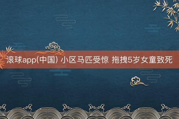 滚球app(中国) 小区马匹受惊 拖拽5岁女童致死
