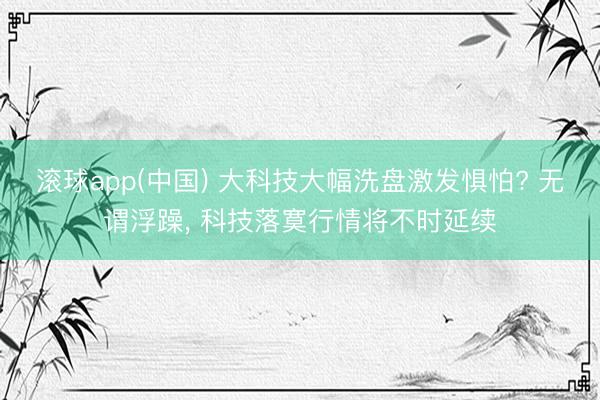 滚球app(中国) 大科技大幅洗盘激发惧怕? 无谓浮躁， 科技落寞行情将不时延续