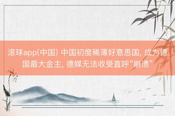 滚球app(中国) 中国初度稀薄好意思国， 成为德国最大金主， 德媒无法收受直呼“崩溃”