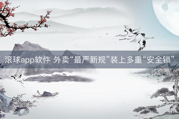 滚球app软件 外卖“最严新规”装上多重“安全锁”