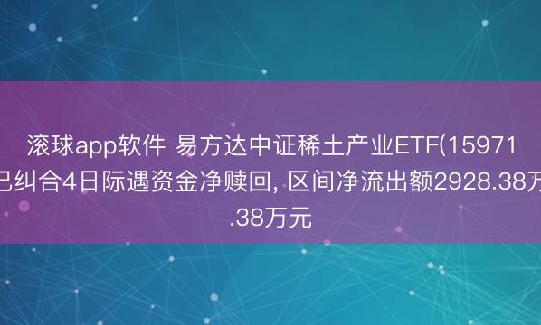 滚球app软件 易方达中证稀土产业ETF(159715)已纠合4日际遇资金净赎回， 区间净流出额2928.38万元