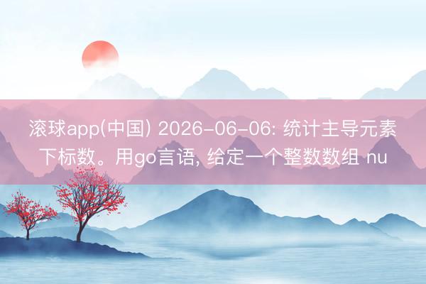 滚球app(中国) 2026-06-06: 统计主导元素下标数。用go言语， 给定一个整数数组 nu