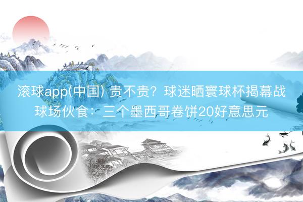 滚球app(中国) 贵不贵？球迷晒寰球杯揭幕战球场伙食：三个墨西哥卷饼20好意思元