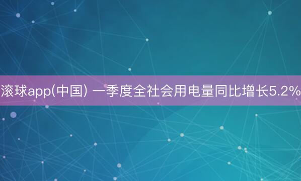 滚球app(中国) 一季度全社会用电量同比增长5.2%