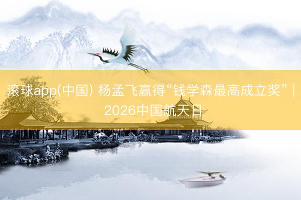 滚球app(中国) 杨孟飞赢得“钱学森最高成立奖” | 2026中国航天日