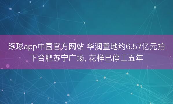 滚球app中国官方网站 华润置地约6.57亿元拍下合肥苏宁广场， 花样已停工五年