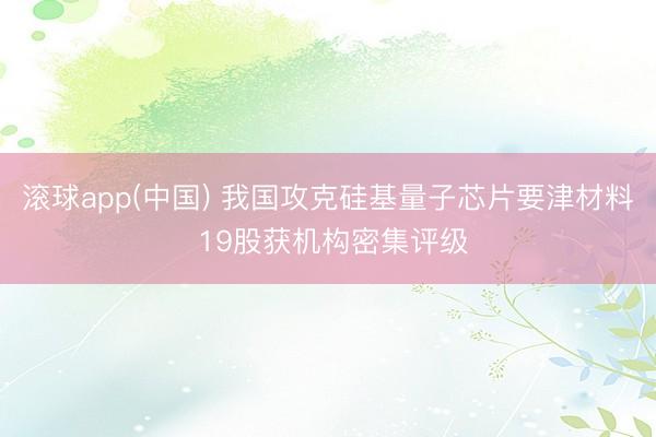 滚球app(中国) 我国攻克硅基量子芯片要津材料 19股获机构密集评级