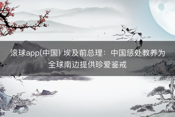 滚球app(中国) 埃及前总理：中国惩处教养为全球南边提供珍爱鉴戒