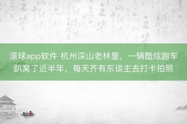 滚球app软件 杭州深山老林里,一辆酷炫跑车趴窝了近半年,每天齐有东谈主去打卡拍照